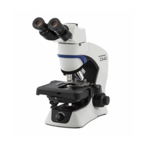 Microscópio Biológico Binocular ou Trinocular com ótica de correção Infinita UIS, Modelo CX43, Marca Olympus